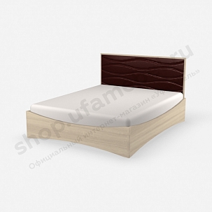 Кровать Джустин, кожа chocolate, Ш1600, цвет Дуб сонома